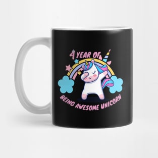 4 year of being Awesome unicorn Mug